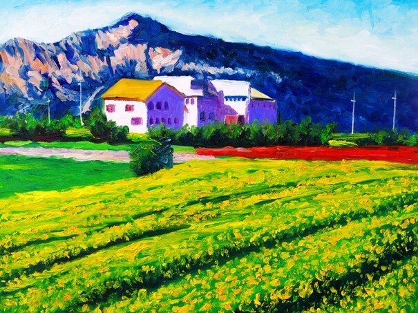 Oil Painting - Countryside Farm